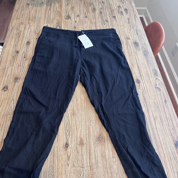 Zara Linen Large Pants in Black Size 44 (US: 34) w/ tags - Picture 3 of 5